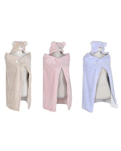 Decke Home ESPRIT Blau Beige Rosa 100 x 75 x 20 cm (3 Stück)