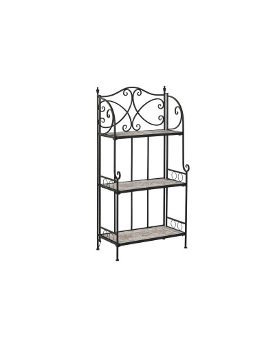 Scaffale Home ESPRIT Nero Multicolore Ceramica Forjare 3 Mensole 54 x 29 x 121 cm 58 x 31,5 x 117 cm