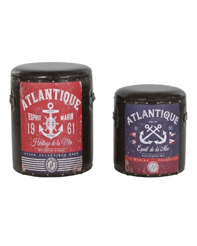 Koristerasiasetti Home ESPRIT Ruskea Monivärinen Polyuretaani Metalli Vintage