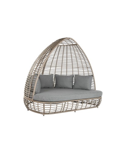 Divano da Giardino Home ESPRIT Grigio scuro 198 x 168 x 168 cm