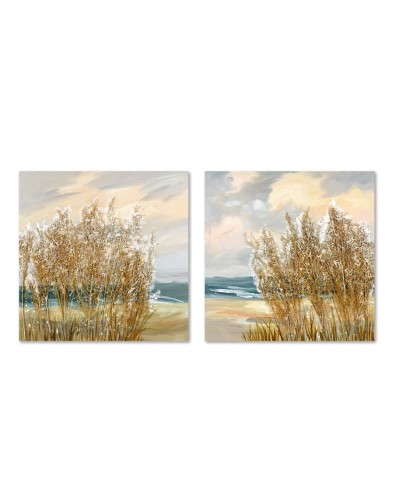 Bild Home ESPRIT Blau Gold Strand Mediterraner 80 x 3 x 80 cm (2 Stück)