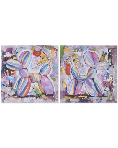 Painting Home ESPRIT Modern Dog 80 x 3 x 80 cm (2 Units)