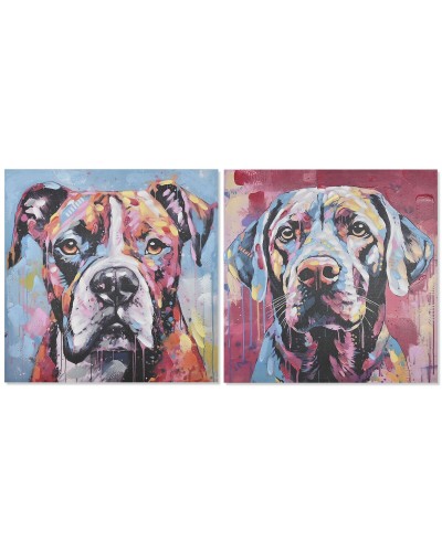 Cadre Home ESPRIT Moderne Chien 80 x 3 x 80 cm (2 Unités)