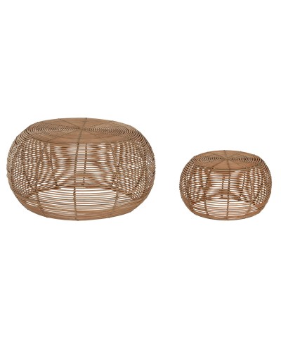 Set of 2 tables Home ESPRIT Natural 60 x 60 x 30 cm