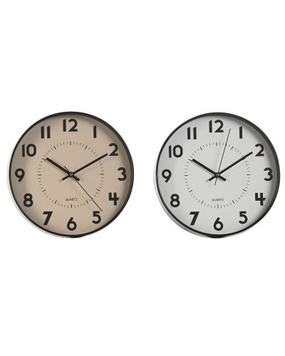 Wall Clock Home ESPRIT White Beige PVC 30 x 4 x 30 cm (2 Units)