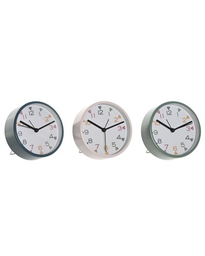 Orologio da Tavolo Home ESPRIT Azzurro Rosa Turchese (3 Unità)