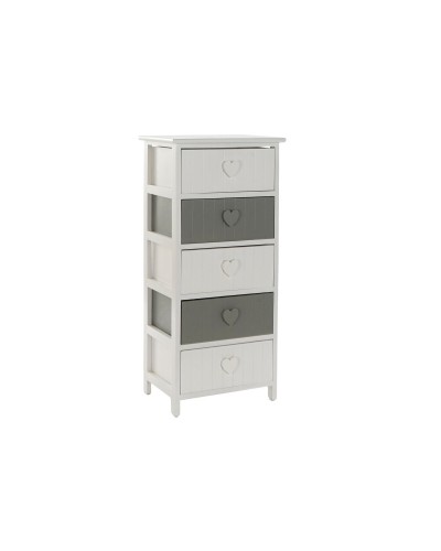 Schubladenschrank Home ESPRIT Weiß Grau 40 x 29 x 90 cm