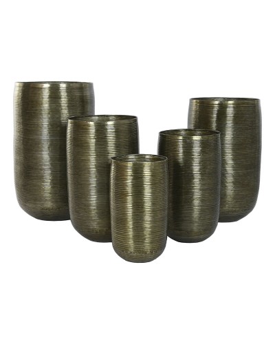 Macetero Home ESPRIT Cobre Aluminio Moderno 50 x 50 x 89 cm 51,5 x 51,5 x 91 cm (5 Unidades)