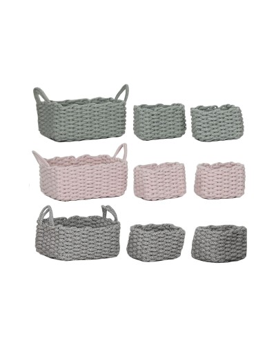 Juego de Cestas Home ESPRIT Cuerda 32 x 25 x 15 cm