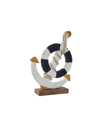 Figurine Décorative Home ESPRIT Blanc Naturel Blue marine 34 x 9 x 45 cm