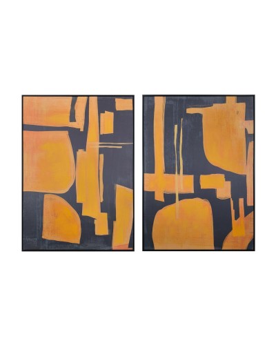Tavla Home ESPRIT Blå Orange Abstrakt Urban 103 x 4,5 x 143 cm (2 antal)