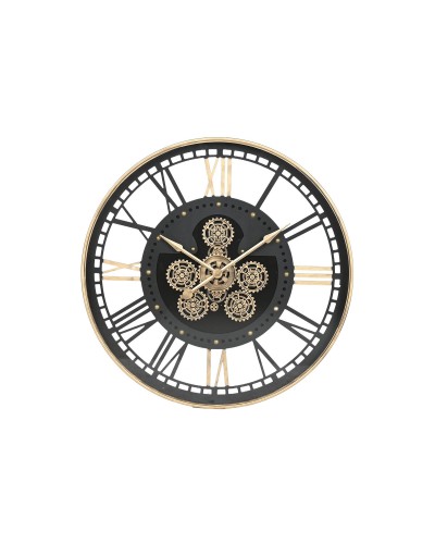 Wanduhr Home ESPRIT Schwarz Gold Metall Kristall 100 x 9 x 100 cm