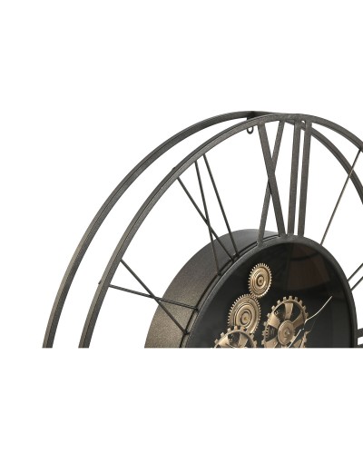 Reloj de Pared Home ESPRIT Marrón oscuro Metal 80 x 8 x 80 cm