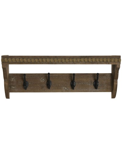 Appendiabiti da parete Home ESPRIT Marrone Nero Legno Metallo 67 x 17 x 27 cm