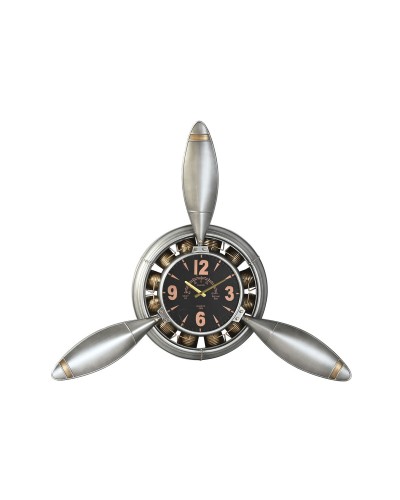 Horloge Murale Home ESPRIT Doré Argenté PVC Métal Hélices Vintage 133 x 24 x 120 cm