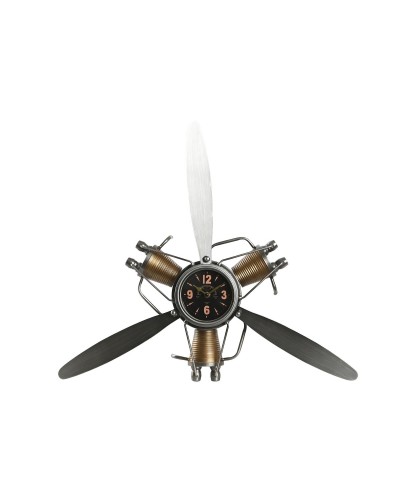 Muurklok Home ESPRIT Gouden Zilverkleurig Metaal Propellers Vintage 63 x 12 x 55 cm