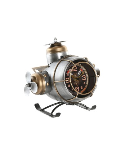 bordsklocka Home ESPRIT Gyllene Silvrig Flygplan Vintage