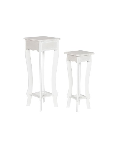 Jeu de 2 tables Home ESPRIT Blanc 30 x 30 x 76,5 cm