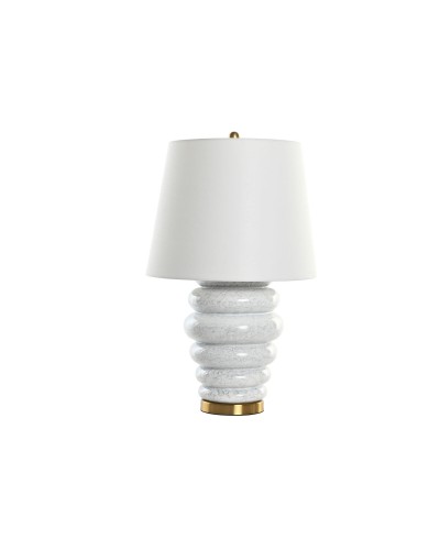 Bordslampa Home ESPRIT Vit Gyllene 50 W 220 V