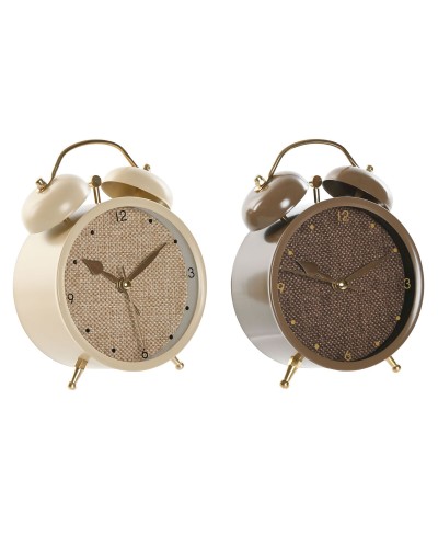 Table clock Home ESPRIT Brown Beige (2 Units)