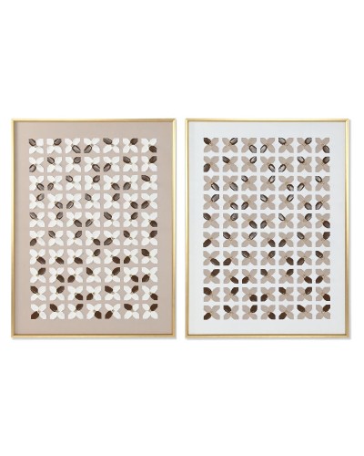 Quadro Home ESPRIT Bianco Beige Dorato Moderno Città 90 x 3,5 x 120 cm (2 Unità)