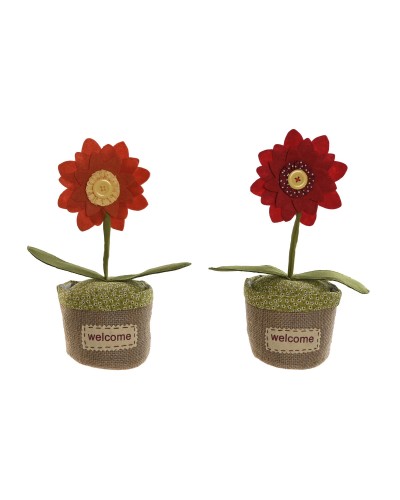 Deurhouder Home ESPRIT Polyester Jute 14 x 14 x 33 cm (2 Stuks)