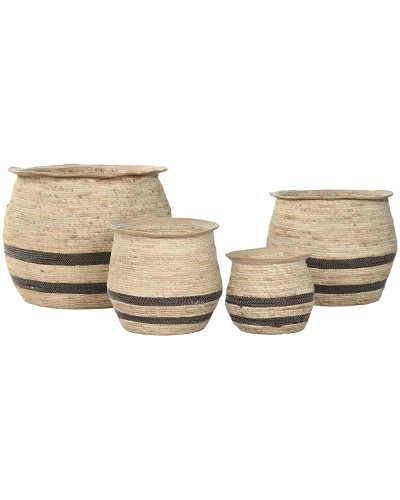 Grondlegger Home ESPRIT Bruin Vezel Arabisch 60 x 60 x 52 cm (4 Stuks)