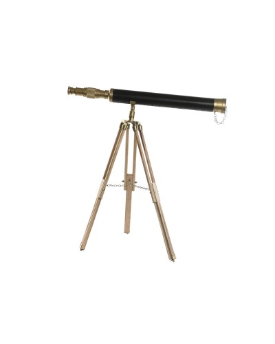 Statua Decorativa Home ESPRIT Marrone Dorato Vintage Telescopio 63 x 40 x 70 cm