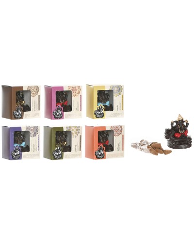 Essential oil burner Home ESPRIT Ceramic Mandala Indian Man 13 x 8 x 12,5 cm Incense (6 Units)