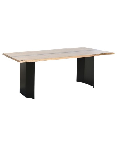 Mesa de Comedor Home ESPRIT Metal Madera de acacia 200 x 100 x 76 cm