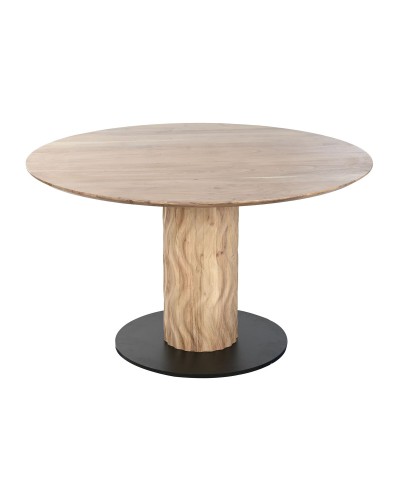 Table de Salle à Manger Home ESPRIT Métal Acacia 130 x 130 x 76 cm