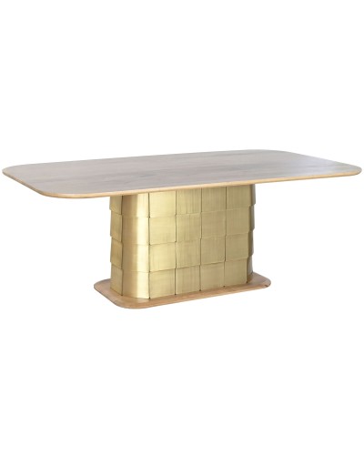 Mesa de Comedor Home ESPRIT Dorado Latón Madera de mango 210 x 110 x 76 cm