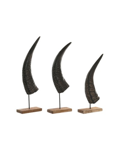 Statua Decorativa Home ESPRIT Nero Naturale 20 x 11 x 65 cm