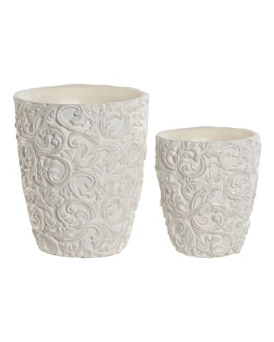 Cache-pot Home ESPRIT Ciment 24 x 24 x 28 cm (2 Pièces)