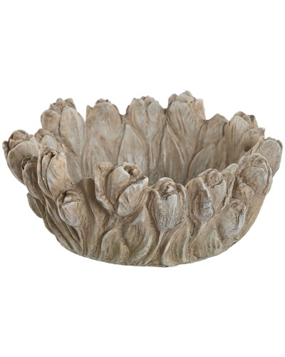 Centrotavola Home ESPRIT Grigio Shabby Chic Finitura invecchiata 23 x 23 x 10 cm