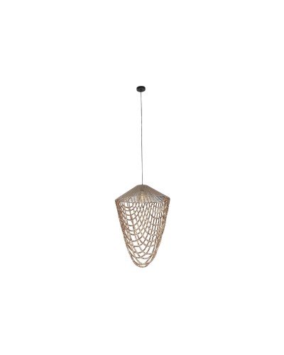 Ceiling Light Home ESPRIT Light brown Jute Wood 67 x 67 x 100 cm