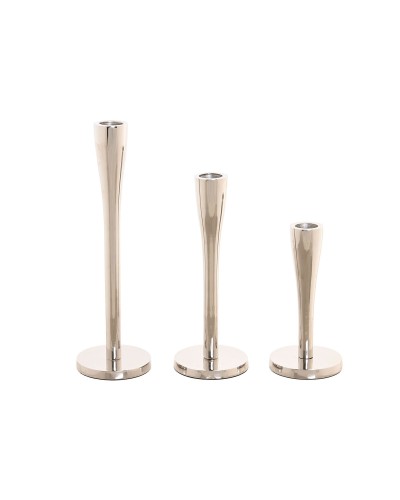 Kandelaber Home ESPRIT Silvrig Aluminium Modern 7,5 x 7,5 x 25 cm