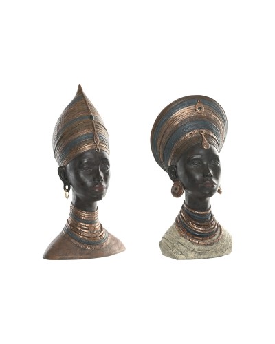 Statua Decorativa Home ESPRIT Marrone Africana 30 x 20 x 53 cm (2 Unità)