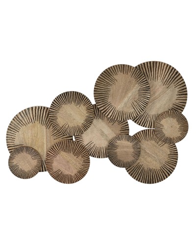 Wall Decoration Home ESPRIT Natural Modern Circles 84 X 4,5 X 56 CM
