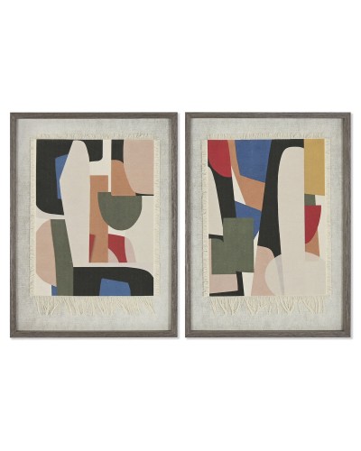 Quadro Home ESPRIT Beige Astratto Città 42,4 X 3 X 57 CM (2 Unità)