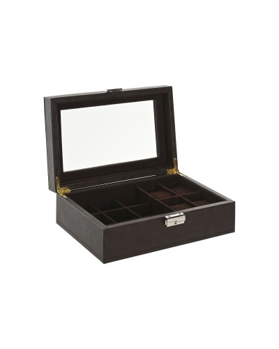 Smyckeskrin Home ESPRIT Brun Mörkbrun Polyuretan 25 x 16 x 8,5 cm