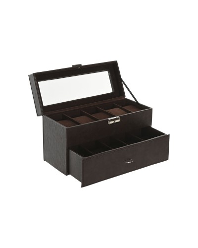 Smyckeskrin Home ESPRIT Brun Polyuretan Glas Trä MDF 27,5 x 11 x 15 cm