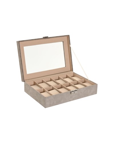 Box-Schmuckkästchen Home ESPRIT Grau Dunkelgrau Polyurethan Holz MDF 29,5 x 20 x 8 cm