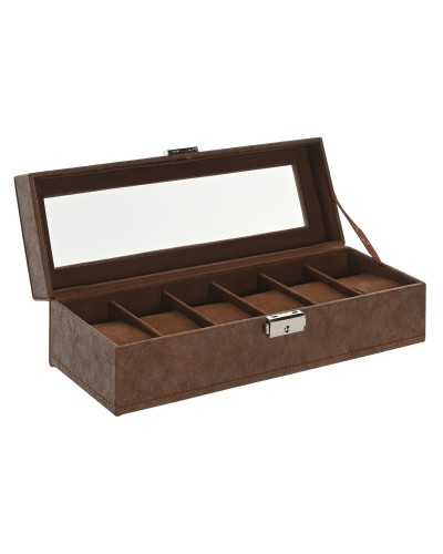 Smyckeskrin Home ESPRIT Brun Polyuretan Glas Trä MDF 30 x 10 x 8 cm