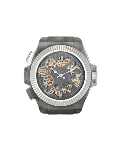 Reloj de Pared Home ESPRIT Negro Plateado Hierro