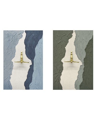 Quadro Home ESPRIT Azzurro Marrone Uomo Moderno 80 x 3,5 x 120 cm (2 Unità)