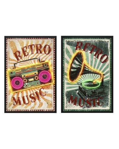 Tavla Home ESPRIT Grön Orange Loft 63 x 3 x 93 cm (2 antal)