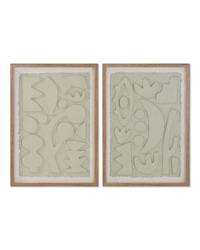 Tavla Home ESPRIT Beige Abstrakt Skandinavisk 50 x 3 x 70 cm (2 antal)