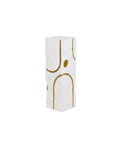 Pedestal Home ESPRIT Blanco Dorado Moderno 25 x 25 x 80 cm