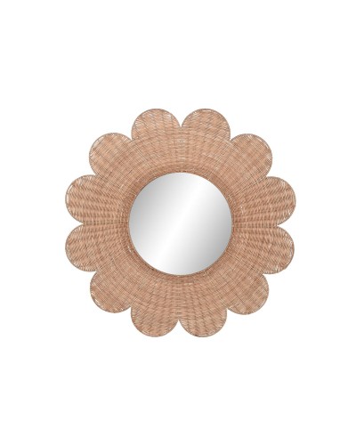 Wall mirror Home ESPRIT Brown Natural Tropical 98 x 1 x 98 cm